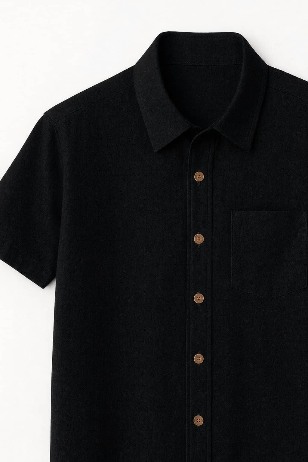 linen shirt half sleeves black