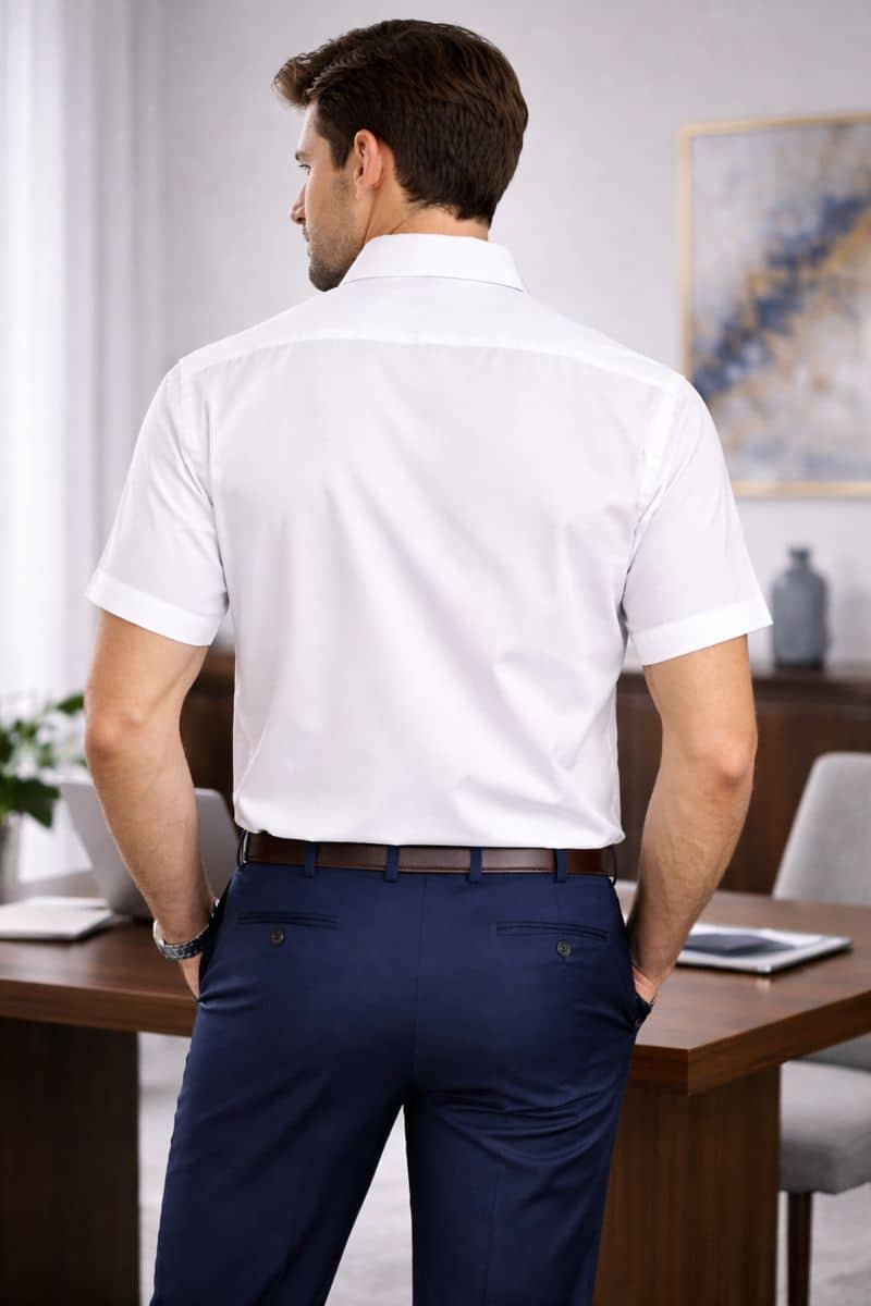 white formal shirt for men full back