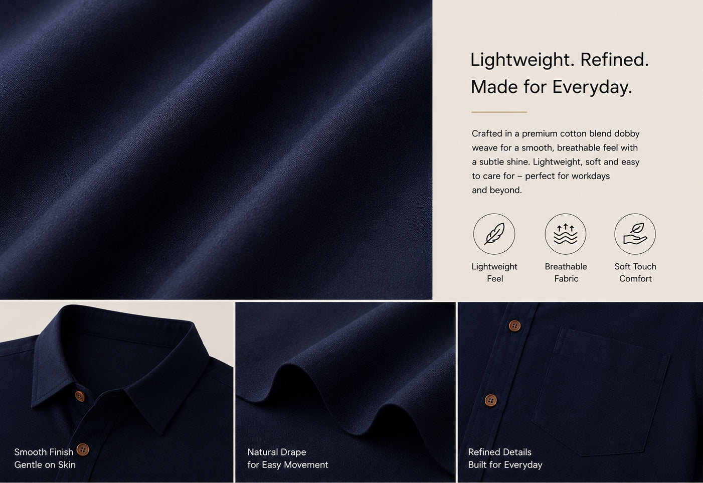 Pack of 3 Premium Cotton Shirts (Multi-Fabric Edition)
