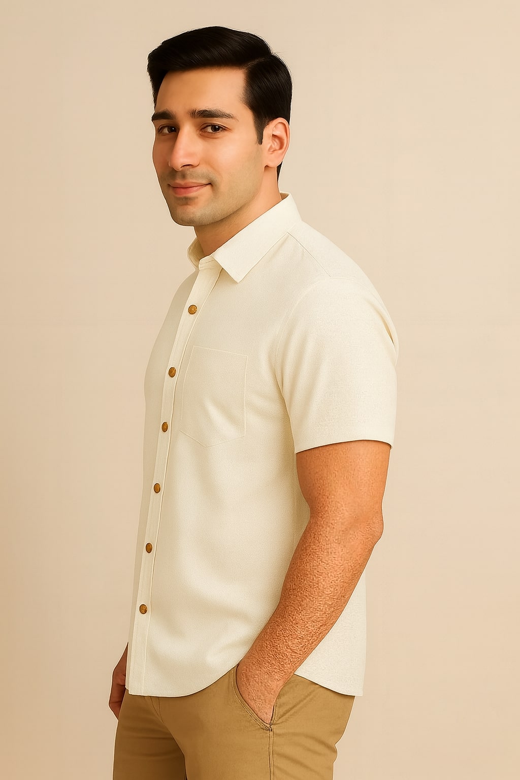 Pack of 2 Premium Cotton Shirts (White & Navy Blue)