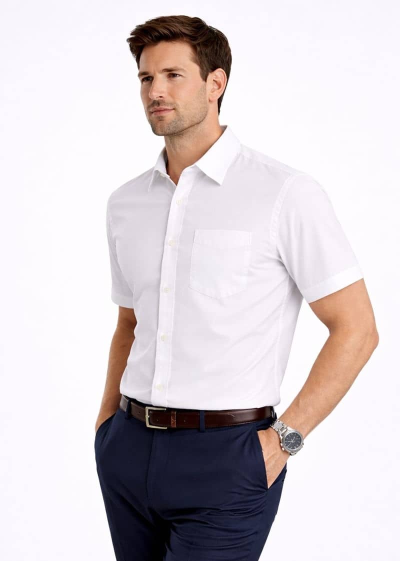 white formal shirt for men side view