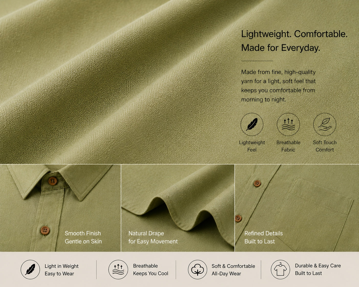 Timeless Comfort Shirt - Sage Olive