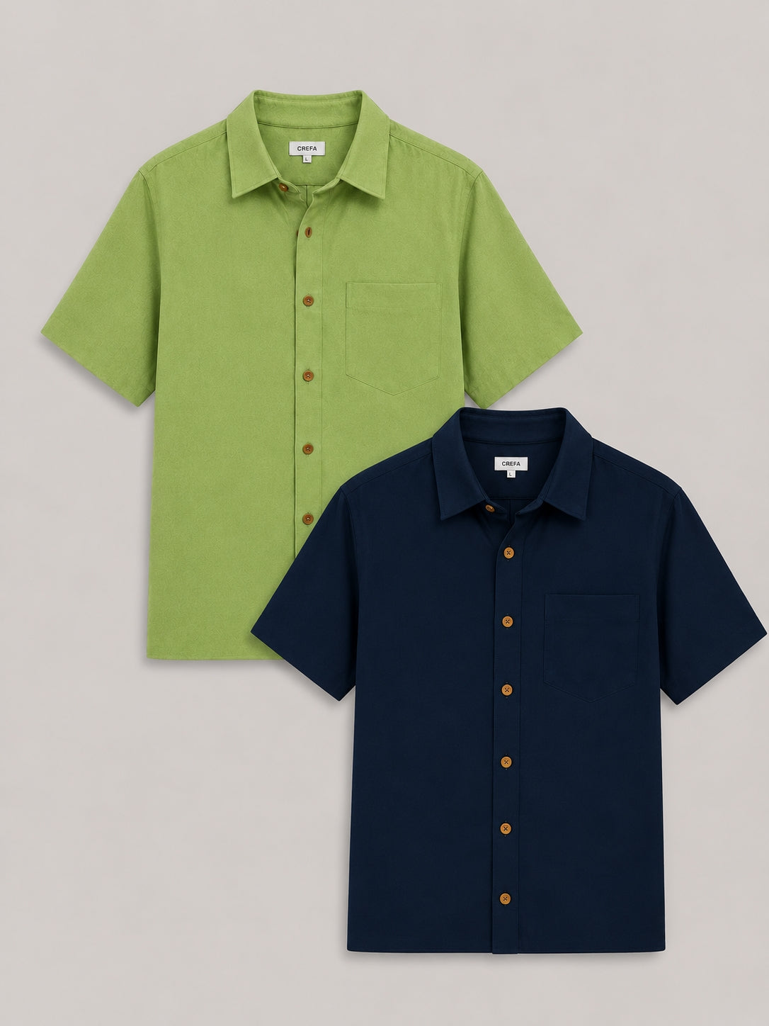 Pack of 2 Premium Shirts - Sage Green and Navy Blue