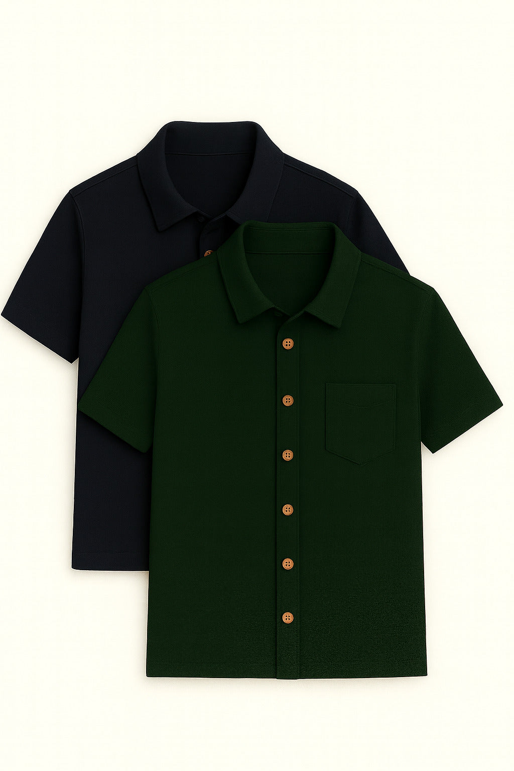 Pack of 2 Shirts Green and Blue Crefa